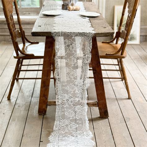 White Lace Table Runner, Boho Table Runner, Boho Wedding Decor ...