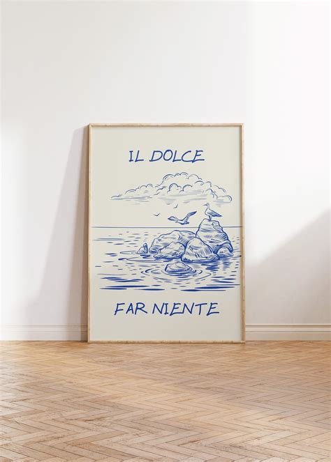 Il Dolce Far Niente Print Vintage Beachy Wall Art Italian Quote Print ...
