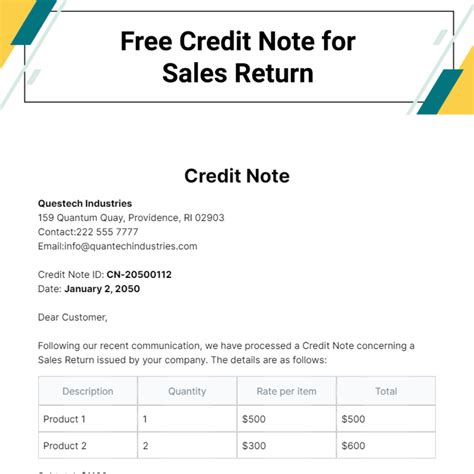 FREE Credit Note Templates & Examples - Edit Online & Download | Template.net
