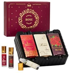 Dukhni Rose Attar Oil Set | Authentic Arabic Fragrance Oils 3pc x 6ml ...