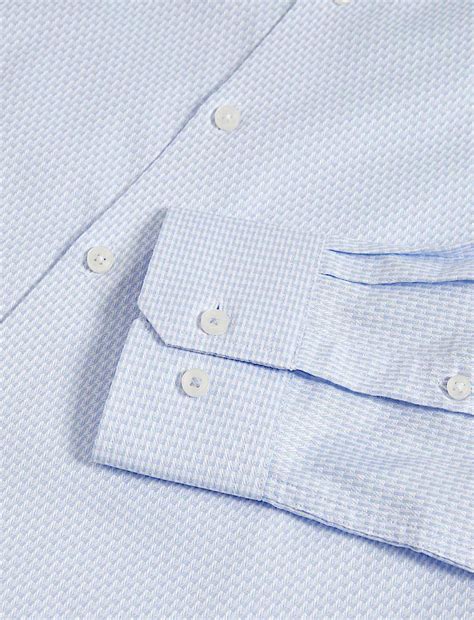 Buy Slim Fit Luxury Pure Cotton Textured Shirt at Marks & Spencer