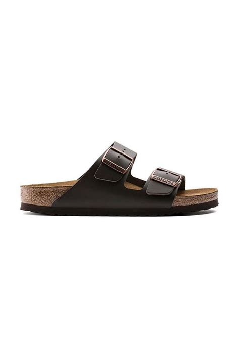Birkenstock klapki skórzane Arizona męskie kolor brązowy 51101 ...