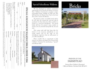 Fillable Online Special Schoolhouse Walkway Brick Order Form Fax Email ...