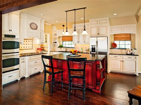 Image result for Primitive Red Color Kitchen Cabinets
