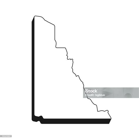 Yukon Map With Black Outline And Shadow On White Background Stock Illustration - Download Image ...