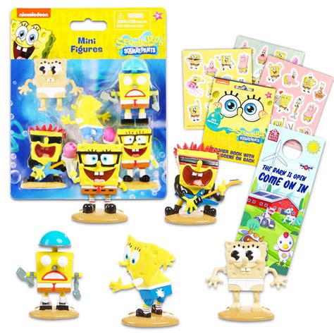 Viacom Spongebob Squarepants Mini Figures 5 Pack Spongebob Toy Bundle ...