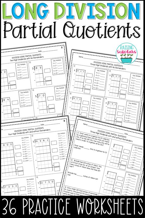 Partial Quotients Division Worksheet - Writing Practice Worksheet