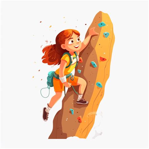 girl rock climbing clipart, white background - Clip Art Library