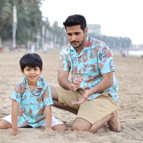 Tura Turi | Beach Shirt for Boys, Men | Funky Monkey Blue