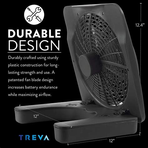 Buy Treva 10-Inch Portable Desktop Air Circulation Battery Fan, 2 Speed ...