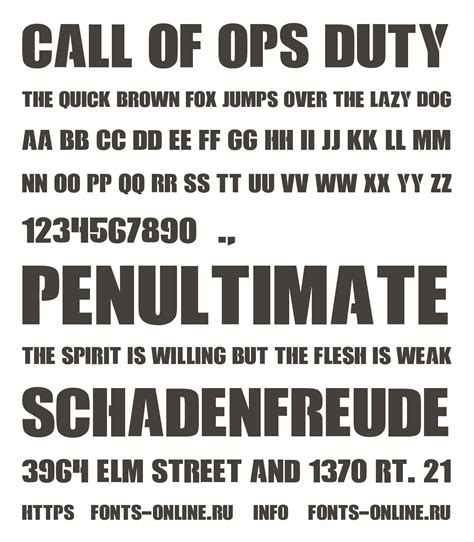 Call Of Ops Duty font