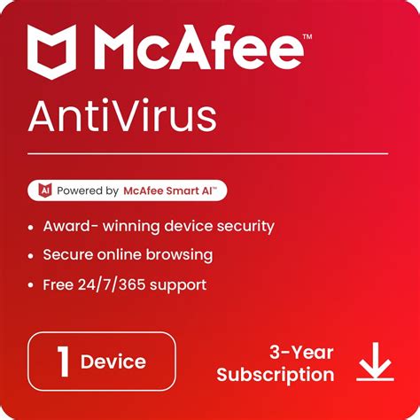 McAfee Antivirus 2024 | 1 Device, 3 Year | Antivirus Internet Security ...