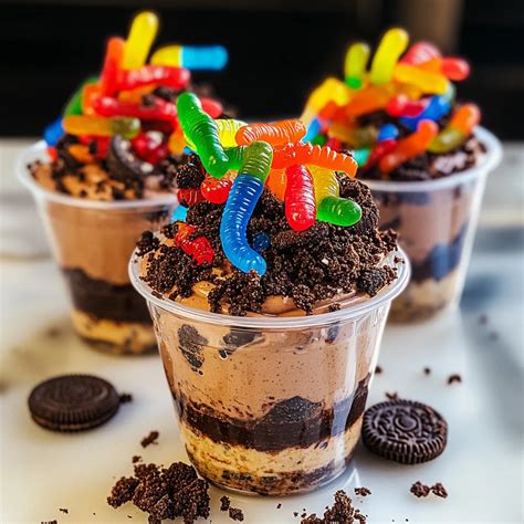 Dirt and Worms Pudding Cups