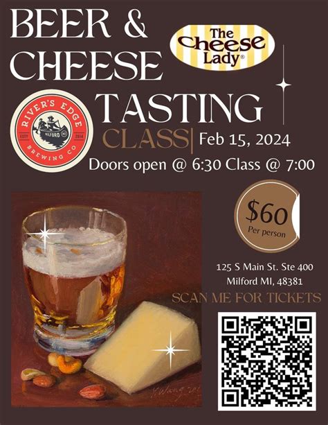Beer & Cheese Pairing Class, River's Edge Brewing Co., Milford ...
