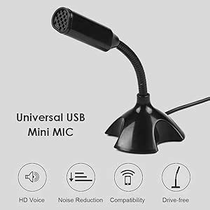 Meshiv Noise Cancelling USB Microphone for Windows and Mac, mic for pc ...