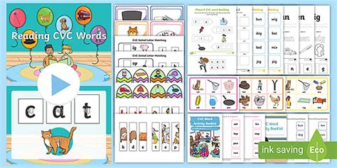 Phonics Worksheets Grade 1 | Consonant Vowel Consonant Words