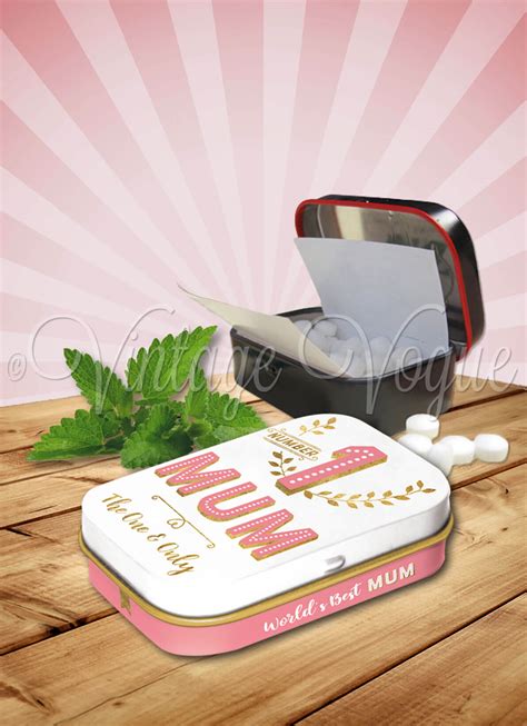 Nostalgische kunst retro pillendoosje met muntpastilles "Number 1 Mum ...