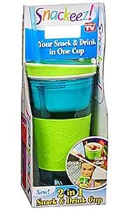 Buy Snackeez Travel Cup Snack and Drink in One Container Green/Blue ...