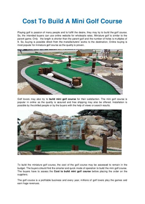 Image result for Building a Mini Golf Course