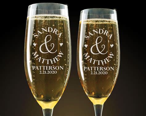 Set of 2 mr mrs wedding champagne flutes personalized champagne flute ...