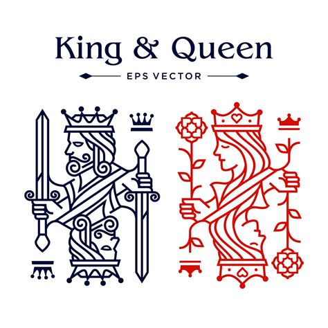 King and Queen Playing Card Tattoo Design