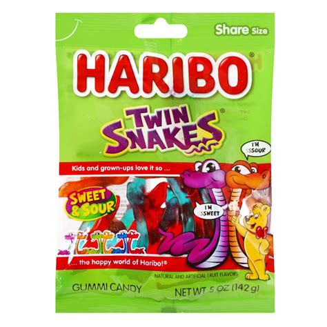Haribo Twin Snakes Gummi Candy, 5oz