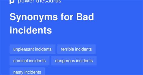 BAD INCIDENTS Synonyms: 17 Similar Words & Phrases