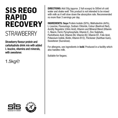 SIS Rego Rapid Recovery gėrimas | 500g | Strawberry | Velonova