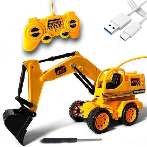 KAIJUN Remote-Controlled JCB Digger Toy With Lights Movable Digging ...