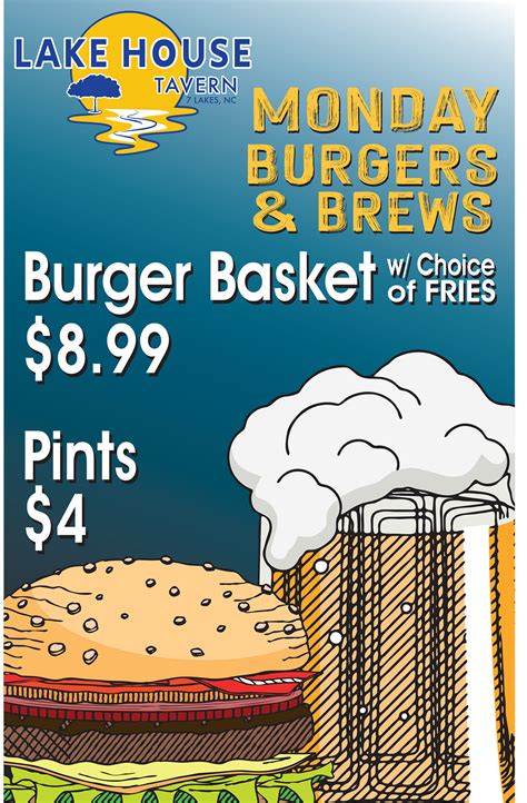 FOOD MENU - Lake House Tavern in Seven Lakes