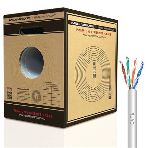 Mediabridge Pure Copper Cat6 Cable (500 Feet, White) - 10Gbps Ethernet ...