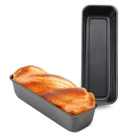 Beasea Long Loaf Bread Pan, 12x4 Inch 2 Set Rectangle Loaf Pan ...