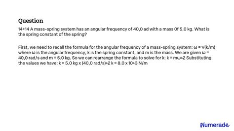 Image result for Angular Frequency Formula Spring