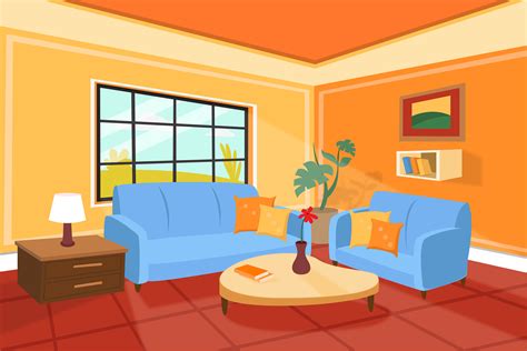 Cartoon Living Room Interior Vector Art Gráfico por K for Kreative ...