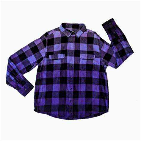 Purple Gradient Flannel Shirt Tie Dye Lilac, Lavender to Dark Purple ...