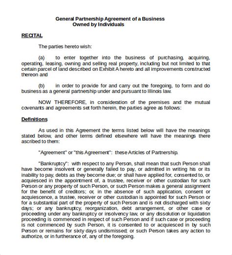 General Partnership Agreement Example 的图像结果