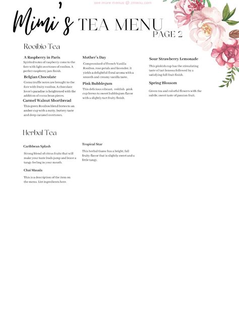 Online Menu of Mimi's Tea Cottage Restaurant, West Chester ...