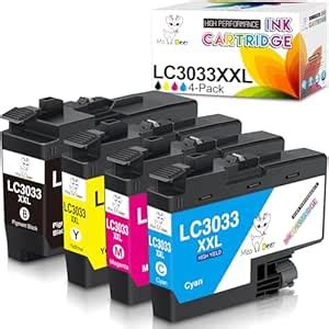 Miss Deer LC3033 BK/C/M/Y Ink Cartridges, Upgraded Compatible ...