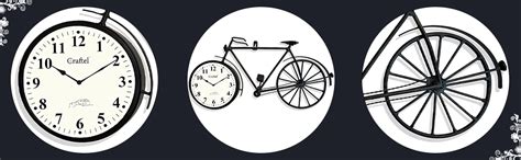 Buy CRAFTEL Iron Cycle Shaped Powder Coated Dial Wall Clock with Dome ...