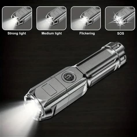 Ultra-Bright Rechargeable LED Flashlight – 100,000 Lumens USB Zoomable ...
