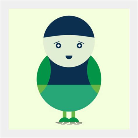 Cute Little Boy Square Art Prints PosterGully Specials