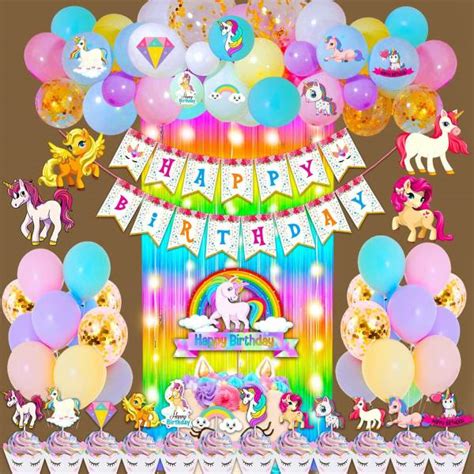 Party Propz Unicorn Birthday Theme Decorations Items Combo Set - 73Pcs ...
