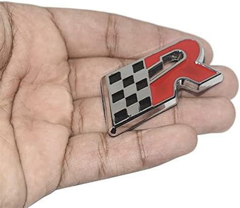 Incognito Racing R Badge Sticker for All Cars, Metal (Silver with Red ...