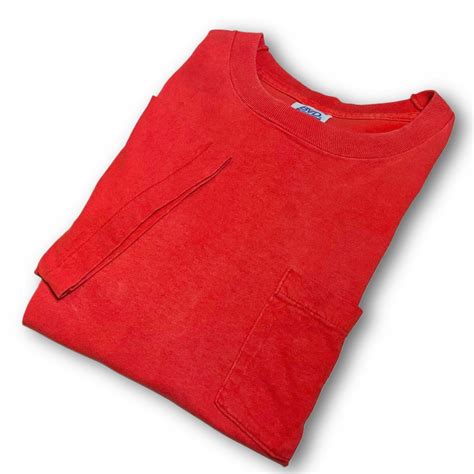 90s BVD PREMIUM SERIES ポケット Tシャツ レッド【XL】ポケT MADE IN USA | BACK IN THE DAYZ.