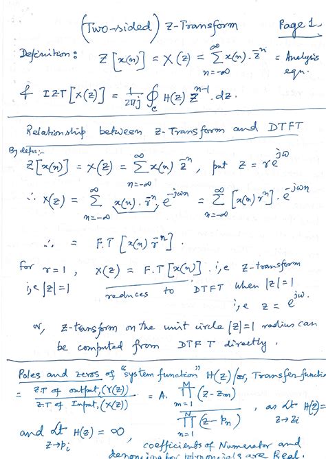 Z-Transform Class notes - Electrical Engineering - Studocu