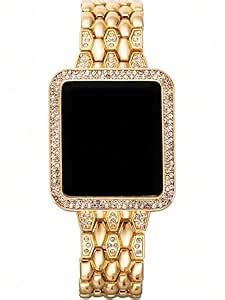 Buy M3 Trader Watches for Women Ladies Female Diamond Rose Gold Square ...