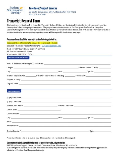 Request SNHU Transcripts | PDF | Business | Further Education