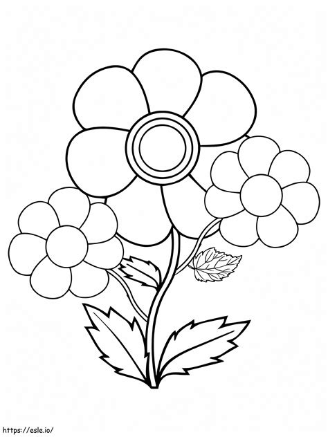 Three Easy Flowers coloring page