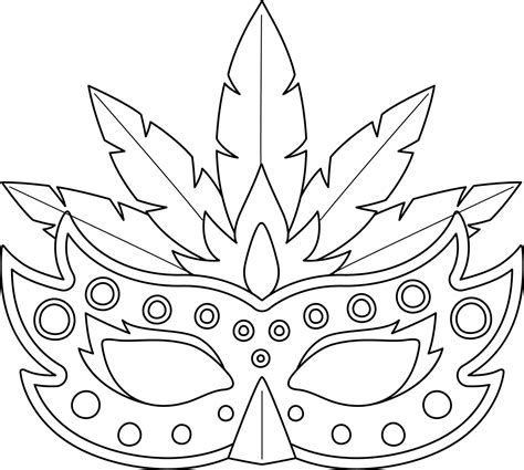Mardi Gras Mask Isolated Coloring Page for Kids 15656391 Vector Art at ...