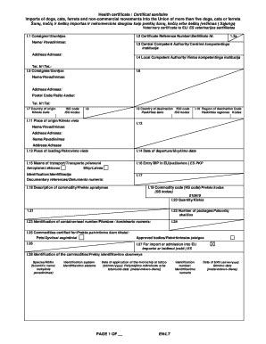 Health Certificate Certificat Sanitaire - Aphis Usda - Fill and Sign ...
